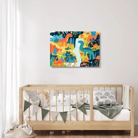 Sklenený obraz - Veselí dinosaury (70x50 cm)