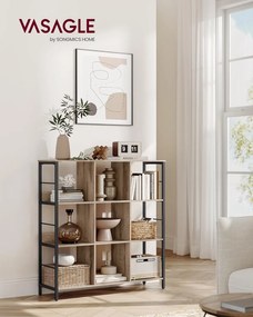 Regál Vasagle Barmy 100 cm světle hnědý/černý