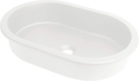 Deante Silia, granitové umývadlo na zapustenie zdola 588x390x145 mm, biela matná, DEA-CQS_AU6U