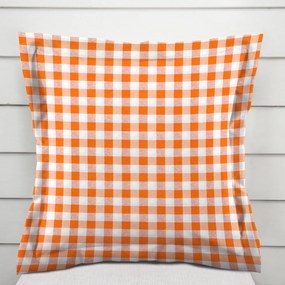 Biante Dekoračná obliečka na vankúš s lemom Rebeka RE-005 Oranžovo-biela kocka stredná 35 x 45 cm