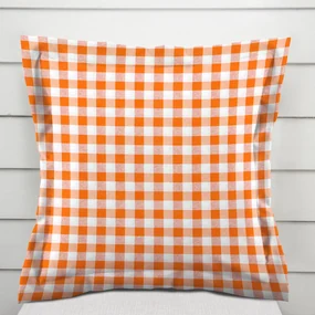 Biante Dekoračná obliečka na vankúš s lemom Rebeka RE-005 Oranžovo-biela kocka stredná 40 x 40 cm