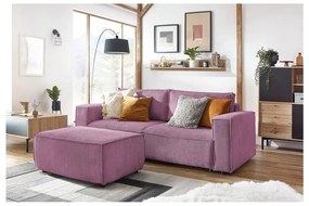 Ružová menčestrová rozkladacia pohovka 245 cm Nihad – Bobochic Paris