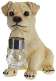 ProGarden Záhradná solárna figúrka z polistone Puppy2, 24x13 cm, béžová