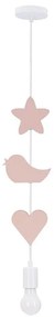 Detský luster na lanku TRIO 1xE27/20W/230V ružová/biela