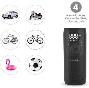 Nedis PAAC10BK - Digitálny vreckový kompresor 4000 mAh 5V