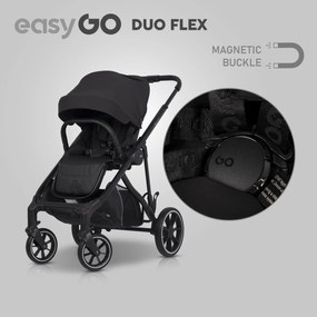 Súrodenecký kočík EasyGo Duoflex Ebony Black 2 športové časti