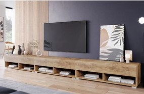 Široká RTV skrinka 300 cm gaštan Lowboard A (LOWA300XX + LED)