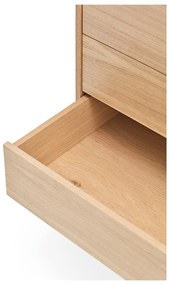 Tehlovočervená komoda v dubovom dekore so zásuvkami Teulat Yoko