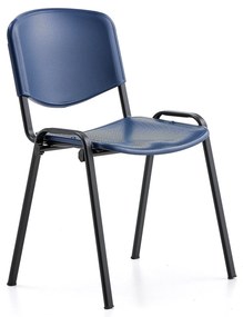Stolička NELSON, plastové sedadlo, čierna, modrá