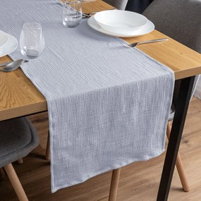 Biante Mušelínový behúň na stôl MSN-027 Svetlo modrosivý 20x180 cm