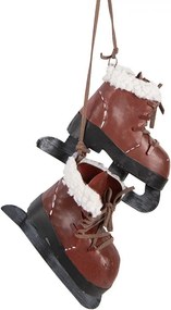 Christmas Ornament Ice Skates 14x12x40 Cm Red Metal - 14*12*40 cm