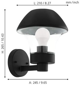 Eglo 97446 - LED Stmievateľné vonkajšie svietidlo VERLUCCA-C 1xE27/9W/230V IP44 BT