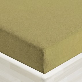 Detské froté napínacie prestieradlo do postieľky FR-020 Olivové 60 x 120 x 10 cm - do postieľky