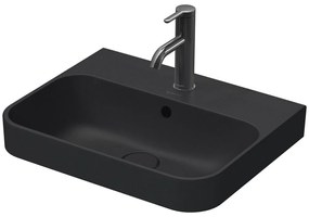 DURAVIT Happy D.2 Plus obdĺžniková umývadlová misa s otvorom, s prepadom, 500 x 400 mm, antracit matný, 2360501300