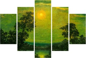 Obraz - Imitator of Ralph Albert Blakelock, Moonlight, reprodukcia (150x105 cm)