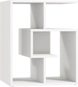 HOMCOM Biely Bočný Stolík so Skladovacími Policami do Obývačky a Spálne 45x40x55 cm | Aosom