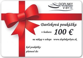 Darčeková poukážka na nákup tovaru v hodnote 100 €