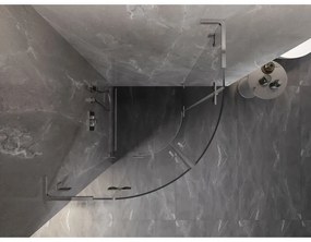 Mexen Lunar, L polkruhový výklopný sprchový kút 90 x 90 cm, 8mm číre sklo, chrómový profil, 833L-090L-090P-01-00