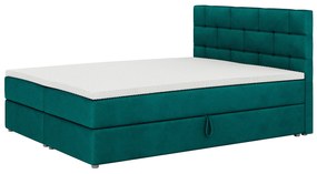 Manželská posteľ Boxspring 140x200 cm Waller Comfort (tmavozelená) (s roštom a matracom). Vlastná spoľahlivá doprava až k Vám domov. 1056370