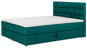 Manželská posteľ Boxspring 160x200 cm Waller (tmavozelená) (s roštom a matracom). Vlastná spoľahlivá doprava až k Vám domov. 1007730