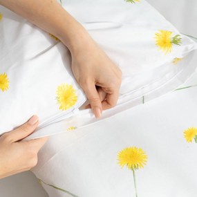 Goldea bavlnené posteľné obliečky - púpavy 140 x 200 a 70 x 90 cm