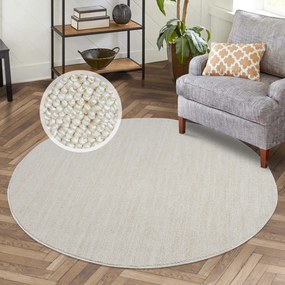 Dekorstudio Vintage okrúhly koberec CLASICO 0052 - krémový Priemer koberca: 120cm