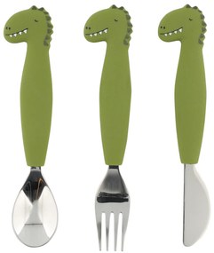 Detský silikónový príbor súprava 3 ks Mr. Dino