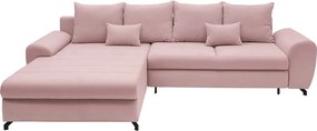 Rohová sedacia súprava Yoko, ružová látka