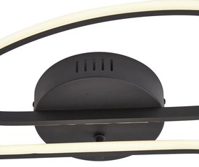 Dizajnové stropné svietidlo čierne 100 cm vrátane LED 3-stupňové stmievateľné 2-svetelné - Pepe