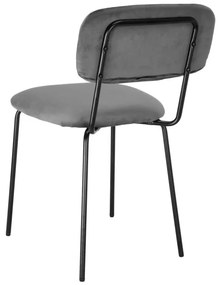 Jedálenská stolička LOUIS zamatová, čierna / grafitová