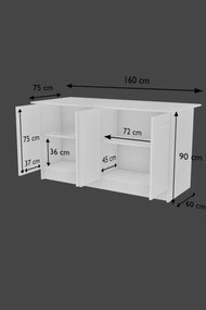 Kuchynský ostrovček VERRI, biela matná