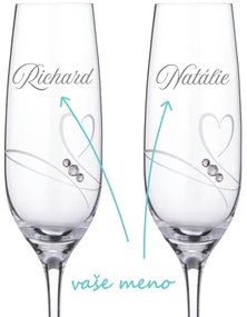 Poháre na sekt k výročiu Diamante Romance 2 ks