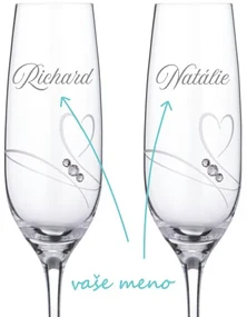 Poháre na sekt k výročiu Diamante Romance 2 ks