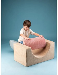 Svetlohnedé menčestrové penové ihrisko 75x49x37 cm Rainbow Montessori – Wigiwama