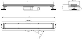 Mexen Flat lineárny nerezový žľab 80 cm, 360° sifón, vzor M33, nerez, 1033080-40