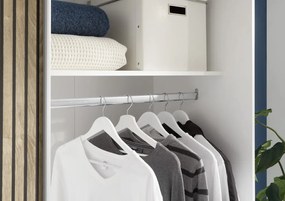 Šatníková skriňa Berno, 170 cm, biela/dub