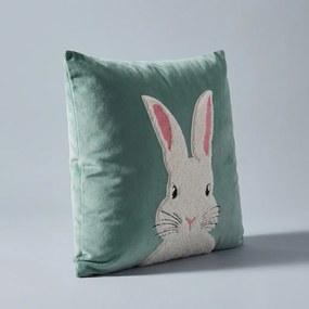 Velúrová obliečka na vankúš BUNNY šalviová 45x45 cm