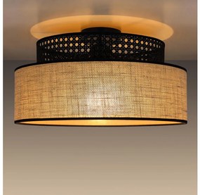 Stropné svietidlo BOHO 1xE27/60W/230V pr. 40 cm čierna/ratan