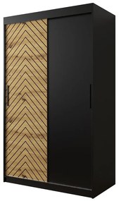 Skriňa Jodełka 120 čierna/dub Artisan/čierna