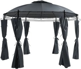 Záhradný altán s LED solárnym osvetlením BestBerg BBGG-20 / 350 x 274 cm / šedá