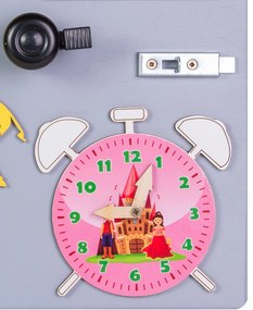KIK Drevená manipulačná doska ružové hodiny 50x37,5cm