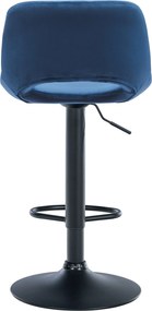 Barová stolička Camden - zamat, čierny rám - Modrá