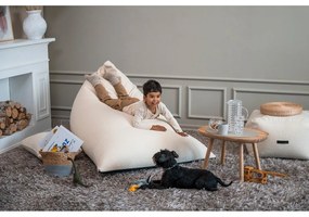 Krémový sedací vak z textílie buklé Razzmatazz – SLOWDOWN