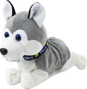 LEAN Toys Plyšový interaktívny pes Husky na batérie hýbe sa a vydáva zvuky