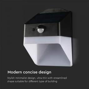 LED solárne nástenné svietidlo so senzorom LED/2W/3,7V 4000K IP65 1200 mAh
