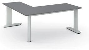 Rohový kancelársky písací stôl PRIMO FLEXIBLE, 1800 x 1800 mm, grafitová