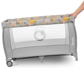 Lionelo - Cestovná postieľka STEFI PLUS ružovo-žltá