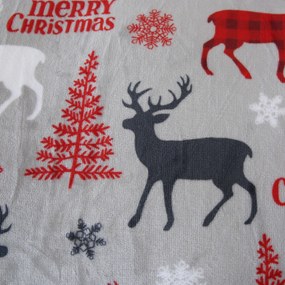 Obliečky mikroplyš MERRY CHRISTMAS DEER sivé Rozmer obliečky: 2 ks 70 x 90 cm | 200 x 220 cm