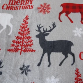 Obliečky mikroplyš MERRY CHRISTMAS DEER sivé Rozmer obliečky: 70 x 90 cm | 140 x 200 cm