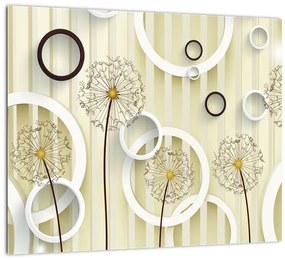 Kvety na pruhovanom pozadí - moderný obraz
